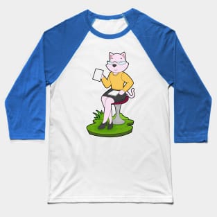 Cat Secretary Note Baseball T-Shirt